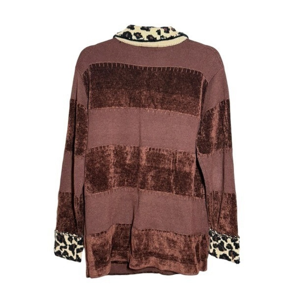 Berek Cardigan Womens L Leopard Print Button Up Art To Wear Statement Jacket - Picture 16 of 16